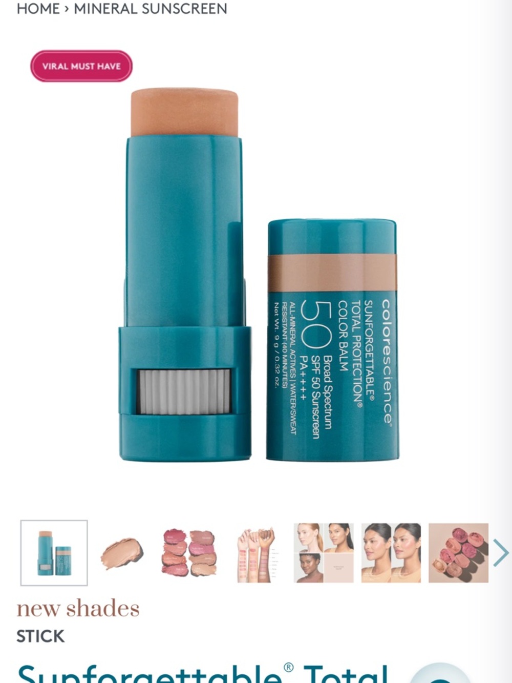 Sunforgettable Total Protection Brush-On Sunscreen Stick SPF 50 – GLOW